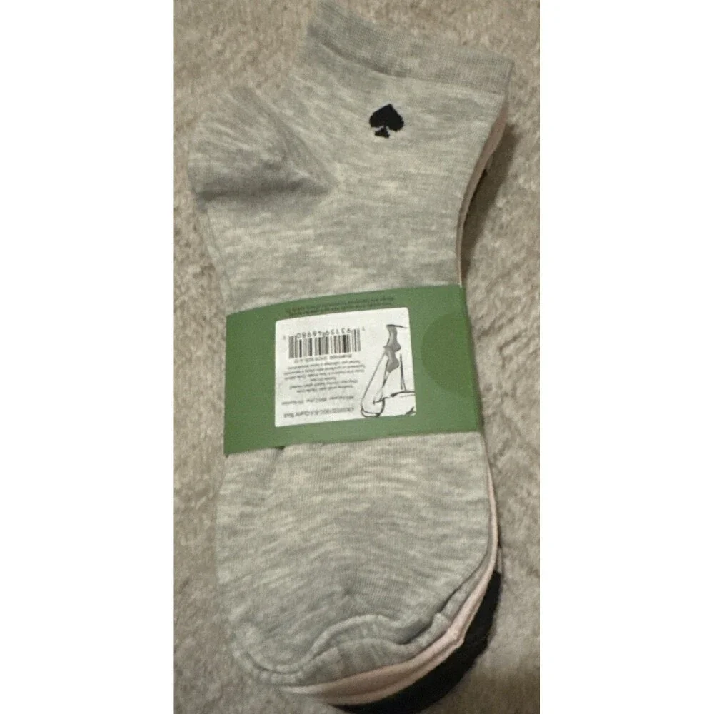 NWT Kate Spade Women Quarter Sock - Pink, Gray, Cheetah - 3Pairs FAST SHIP!! 💨